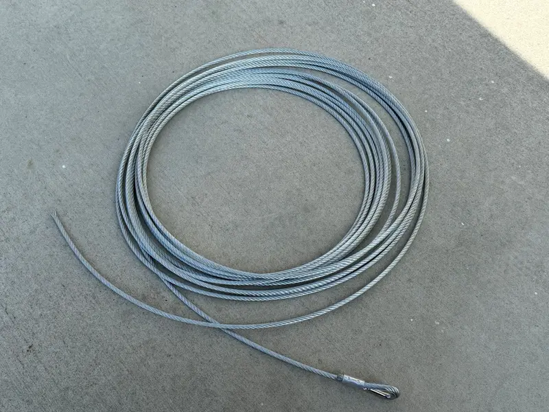 3/16" X 50 Ft Galvanized Braided Steel Cable W/ Looped End (7X19 Wire Rope) 3