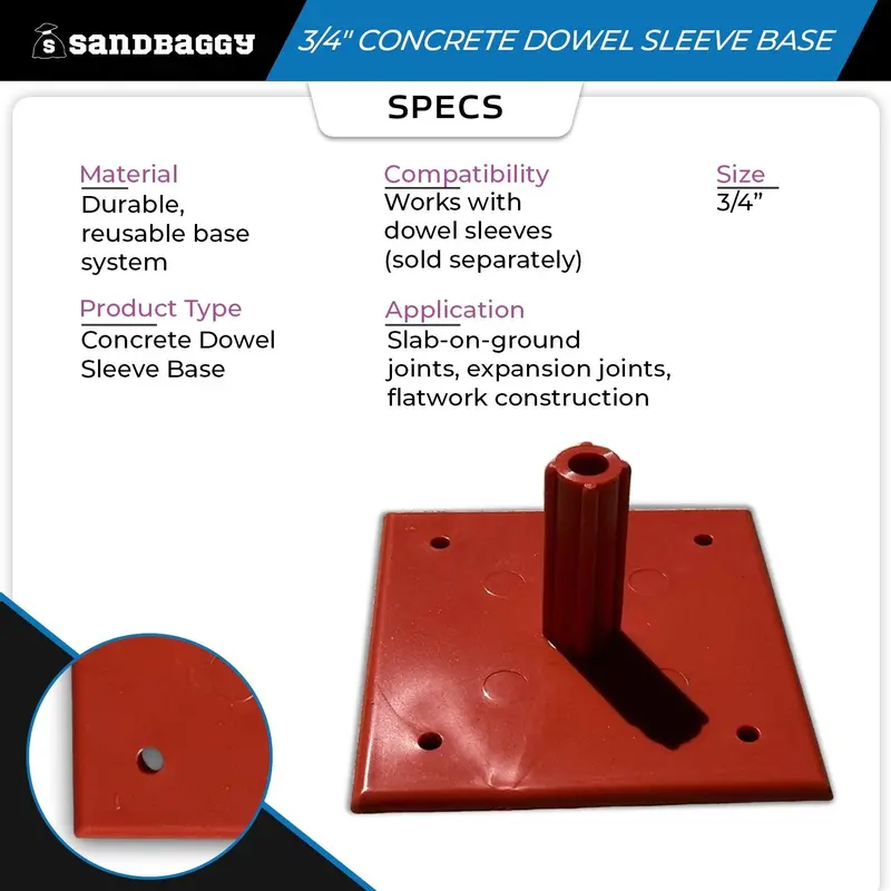 3/4" Concrete Dowel Sleeve Base - Concrete Joint Alignment 2