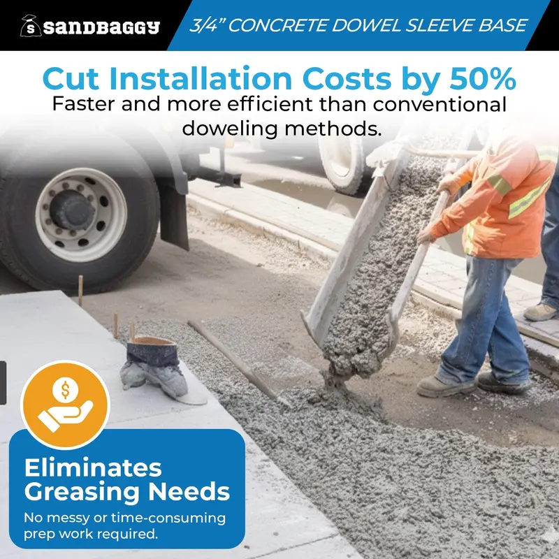 3/4" Concrete Dowel Sleeve Base - Concrete Joint Alignment 6
