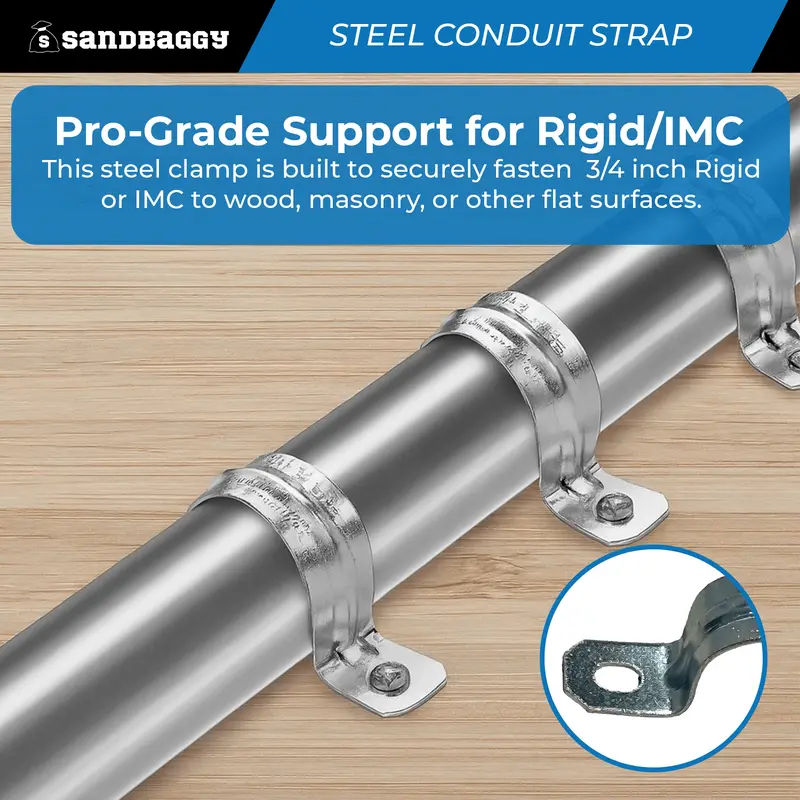 3/4-Inch One-Hole Conduit Strap | Steel Clamp For Rigid/Imc 6