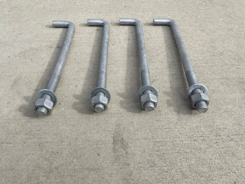 3/4" X 10" Threaded Concrete Anchor L-Bolts (Nuts & Washers Included) - Galvanized 10