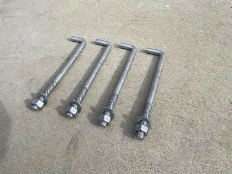 3/4" X 10" Threaded Concrete Anchor L-Bolts (Nuts & Washers Included) - Galvanized 11