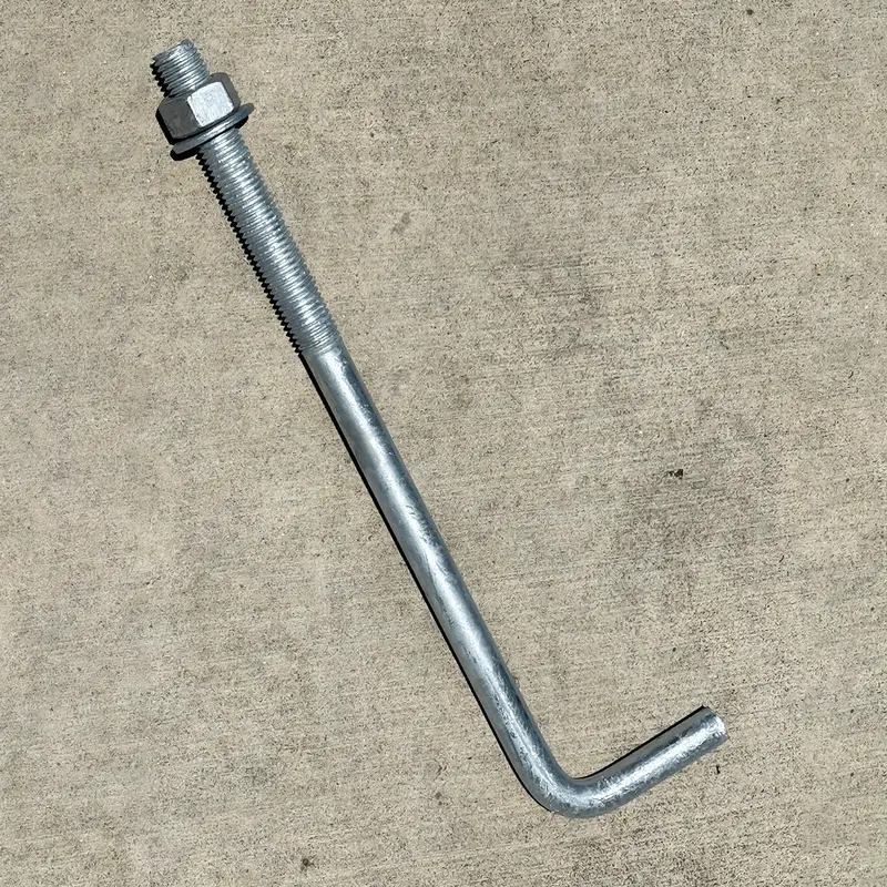 3/4" X 14" Threaded Concrete Anchor L-Bolts (Nuts & Washers Included) - Galvanized 9