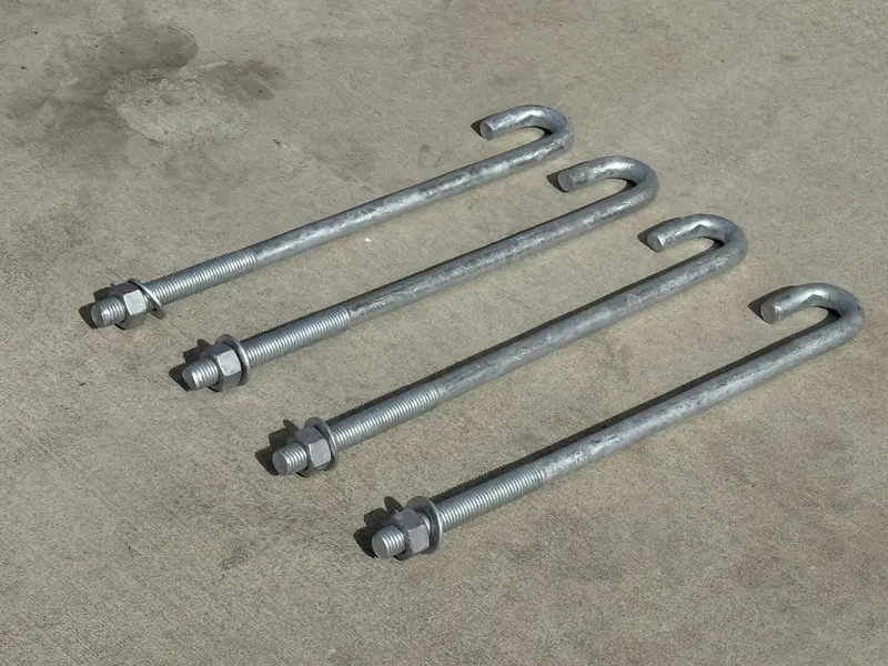 3/4" X 18" Galvanized Threaded J-Bolt Concrete Anchor (Nut & Washer Included) 10