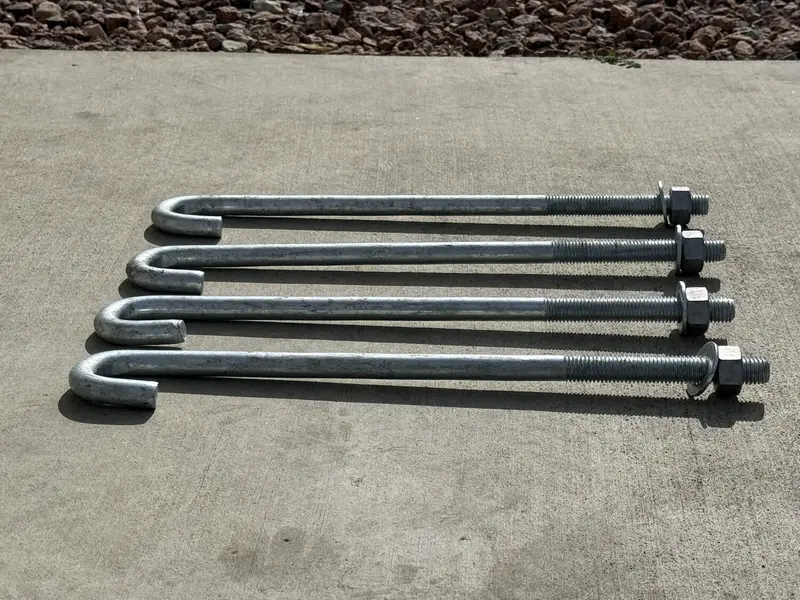 3/4" X 18" Galvanized Threaded J-Bolt Concrete Anchor (Nut & Washer Included) 11