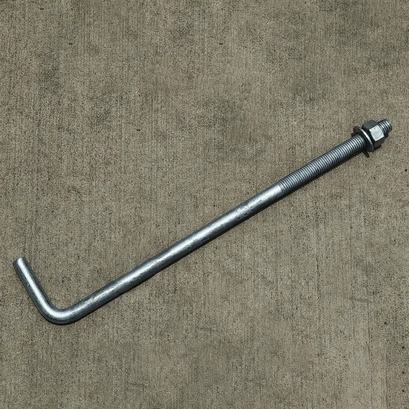 3/4" X 18" Threaded Concrete Anchor L-Bolts (Nuts & Washers Included) - Galvanized 9