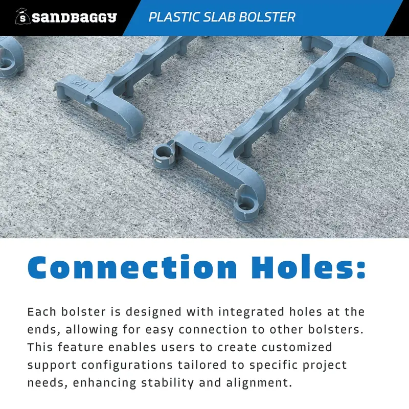 3/4” X 2.5 Ft Plastic Slab Bolsters - Continuous Rebar Support Chair 5