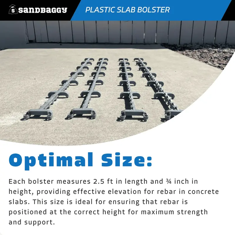 3/4” X 2.5 Ft Plastic Slab Bolsters - Continuous Rebar Support Chair 7