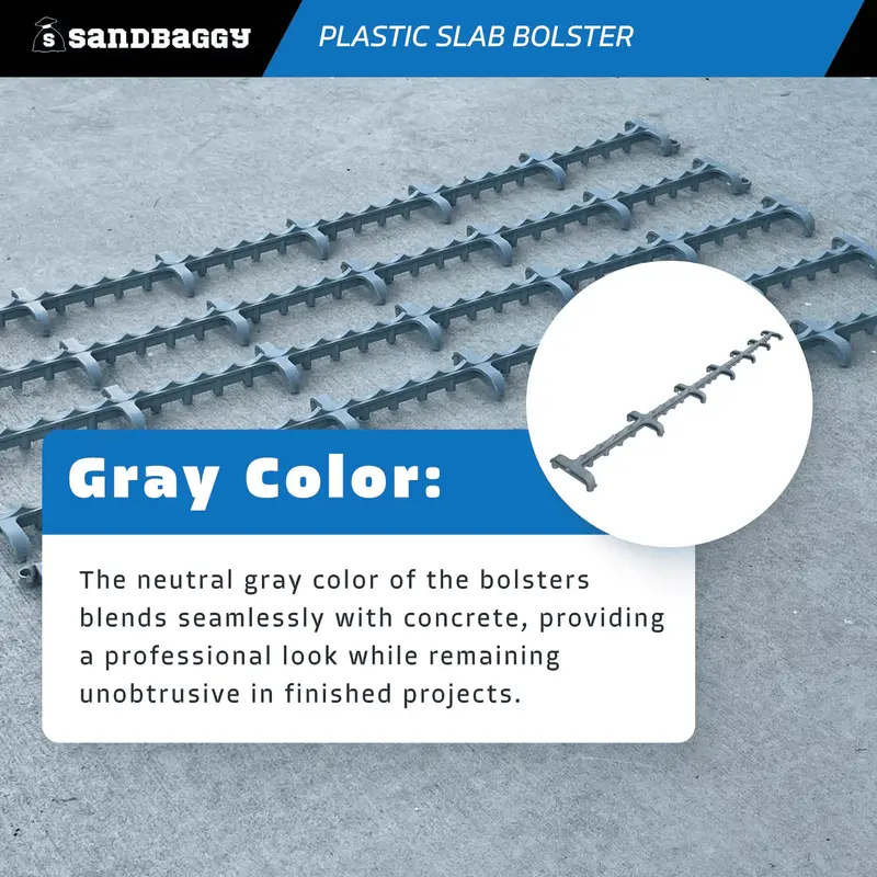 3/4” X 2.5 Ft Plastic Slab Bolsters - Continuous Rebar Support Chair 8