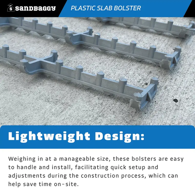3/4” X 2.5 Ft Plastic Slab Bolsters - Continuous Rebar Support Chair 9
