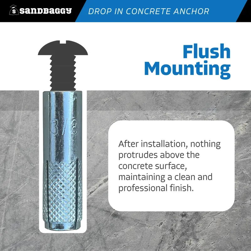 3/8" Drop In Concrete Anchor - Coil Threaded (Zinc Plated) 6
