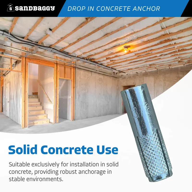 3/8" Drop In Concrete Anchor - Coil Threaded (Zinc Plated) 8