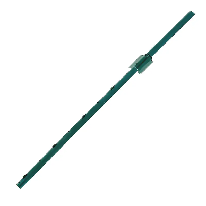 3 Ft U Channel Posts For Fences & Signs - Studded Steel, Green 1