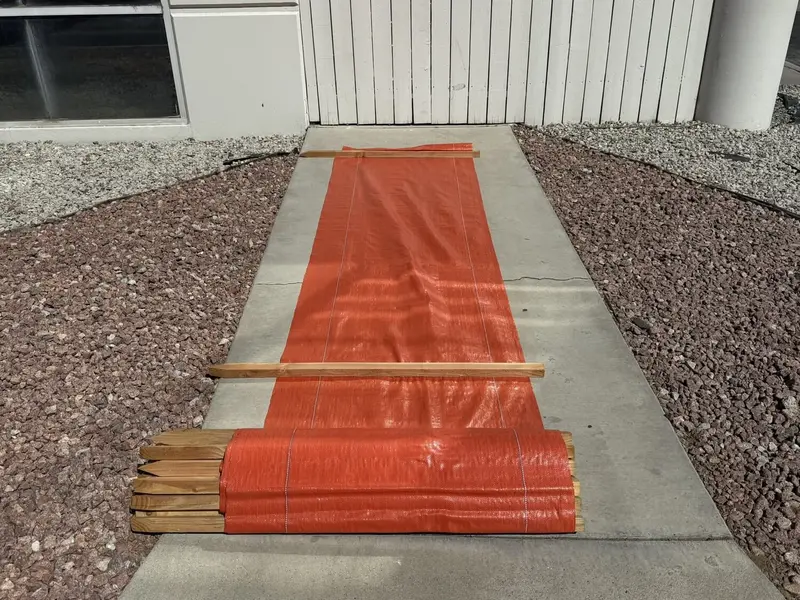 3 Ft X 100 Ft Dot Orange Silt Fence With Wood Stakes (4 Ft) - Sediment And Erosion Control - Made In Usa 14