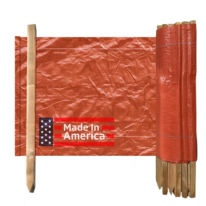3 Ft X 100 Ft Dot Orange Silt Fence With Wood Stakes (4 Ft) - Sediment And Erosion Control - Made In Usa 19