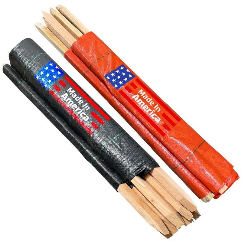 3 Ft X 100 Ft Silt Fence With Wooden Stakes (4 Ft) - Sediment And Erosion Control (Orange / Black) - Made In Usa 1