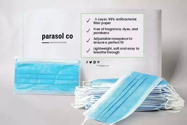 3-Layer Antibacterial Disposable Face Masks 1
