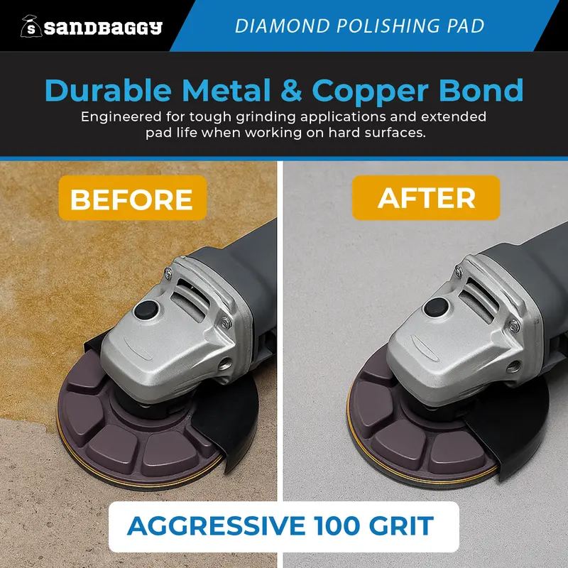 3" Metal Bond Diamond Polishing Pad - 100 Grit (8Mm Thick) 4