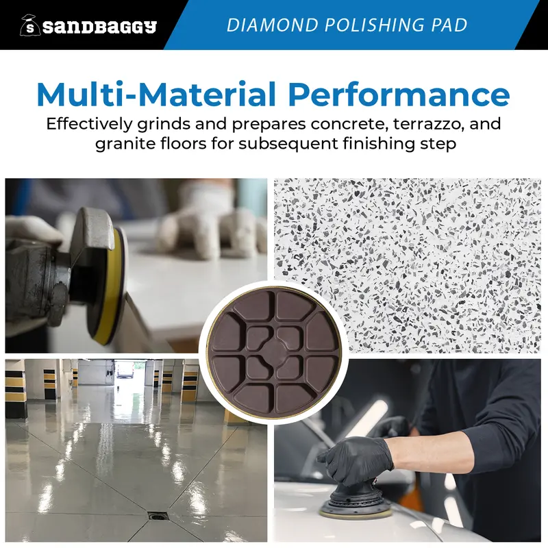 3" Metal Bond Diamond Polishing Pad - 100 Grit (8Mm Thick) 7