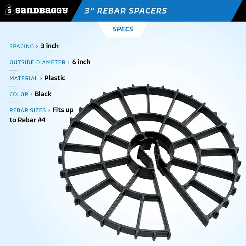3" Rebar Spacer Wheels - Concrete Form Spacers 2