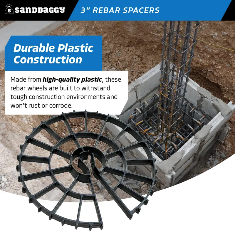 3" Rebar Spacer Wheels - Concrete Form Spacers 5