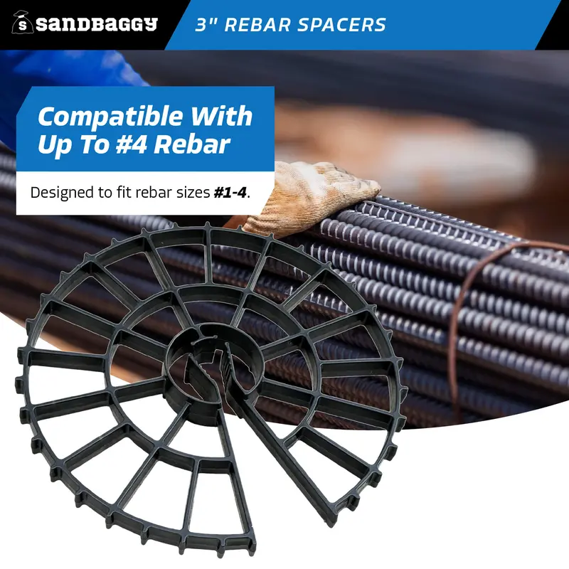 3" Rebar Spacer Wheels - Concrete Form Spacers 6