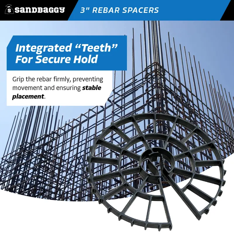 3" Rebar Spacer Wheels - Concrete Form Spacers 7