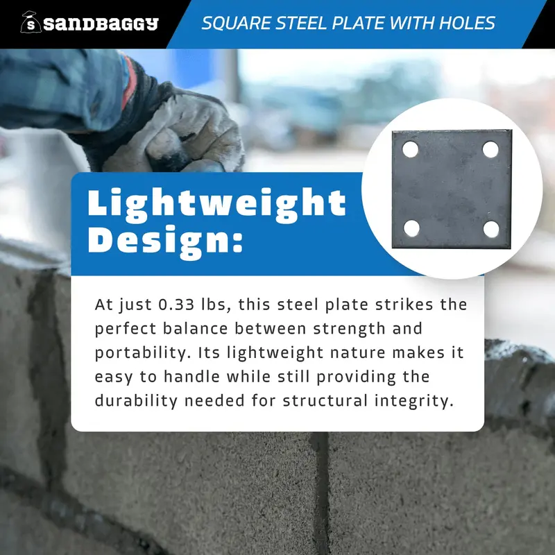 3" X 3" Hot Rolled Steel Base Plate With Holes 6
