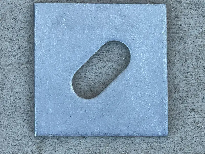 3" X 3" Slotted Square Plate Washer (Galvanized) - 5/8" Anchor Bolt Diameter 10
