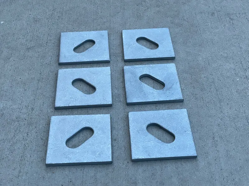 3" X 3" Slotted Square Plate Washer (Galvanized) - 5/8" Anchor Bolt Diameter 8