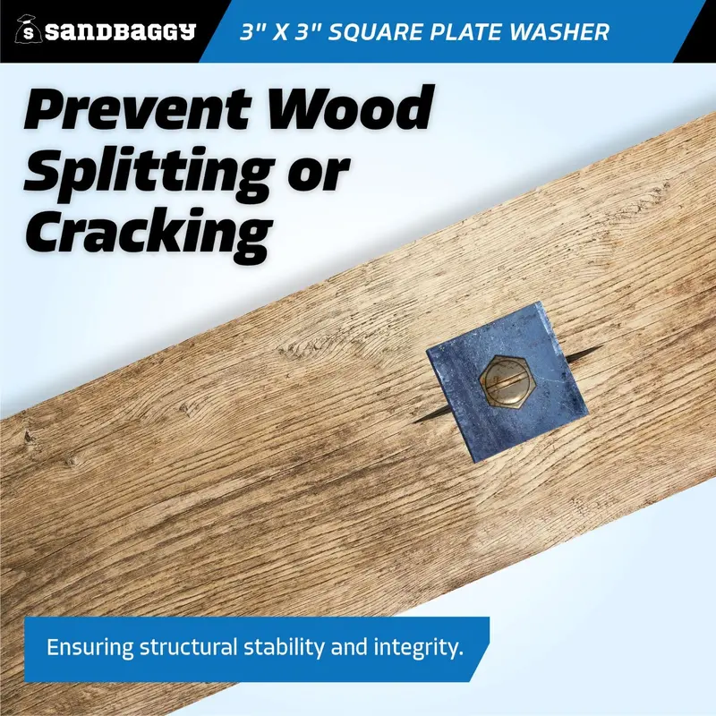 3" X 3" Square Plate Washer - 5/8" Anchor Bolt Diameter 6