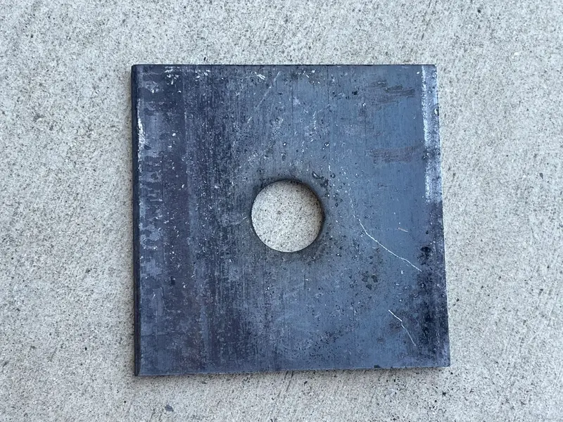 3" X 3" Square Plate Washer - 5/8" Anchor Bolt Diameter 7