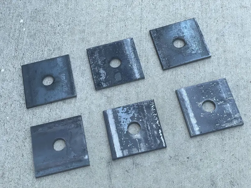 3" X 3" Square Plate Washer - 5/8" Anchor Bolt Diameter 8