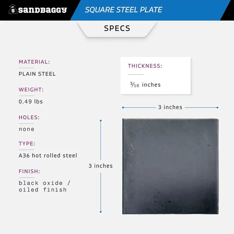 3” X 3” X 3/16” Square Steel Plate - Hot Rolled Steel Sheet 2