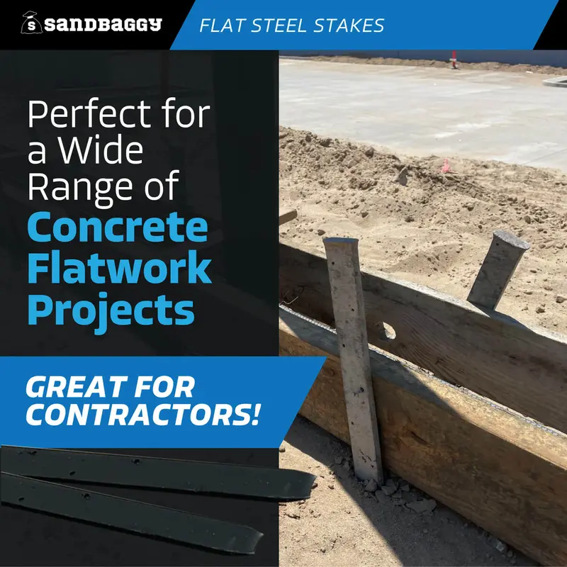 30" Flat Steel Stakes For Concrete Forms With Nail Holes 3