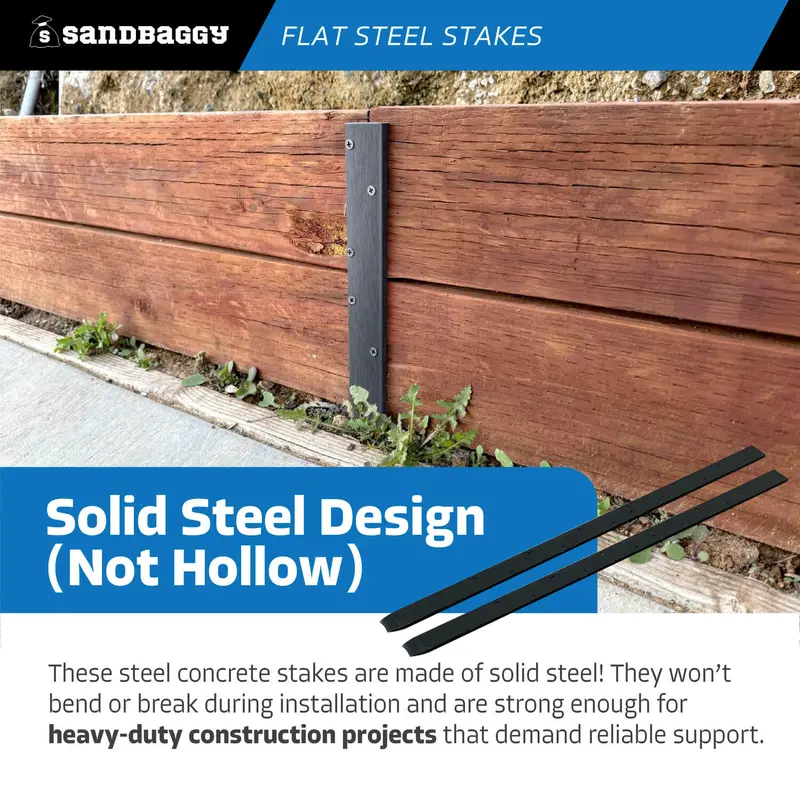 30" Flat Steel Stakes For Concrete Forms With Nail Holes 6