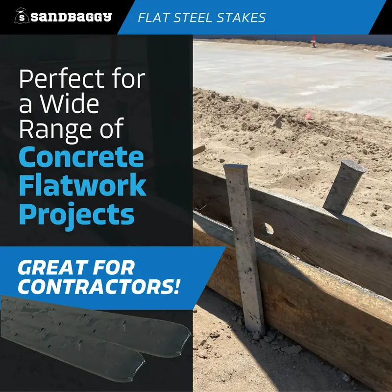 36" Flat Steel Stakes For Concrete Forms With Nail Holes 3