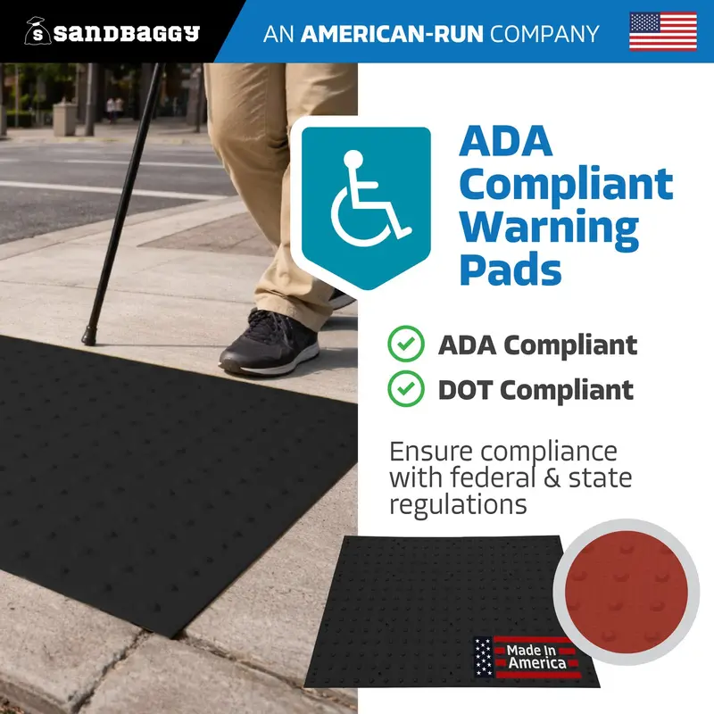 36" X 48" Ada Warning Pads - Surface Mount Truncated Dome Mats (Usa Made) | Black 3