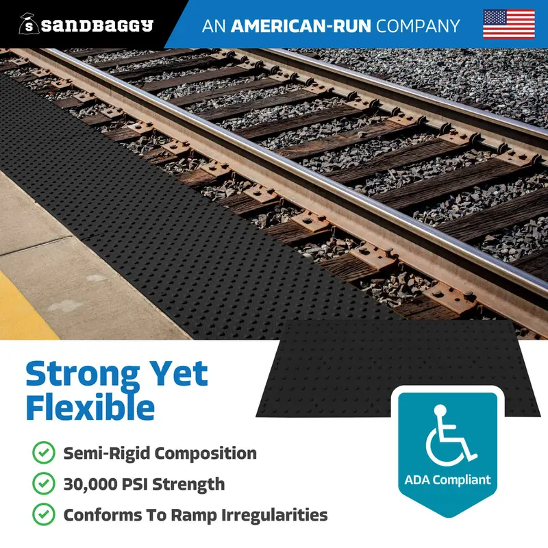 36" X 48" Ada Warning Pads - Surface Mount Truncated Dome Mats (Usa Made) | Black 6