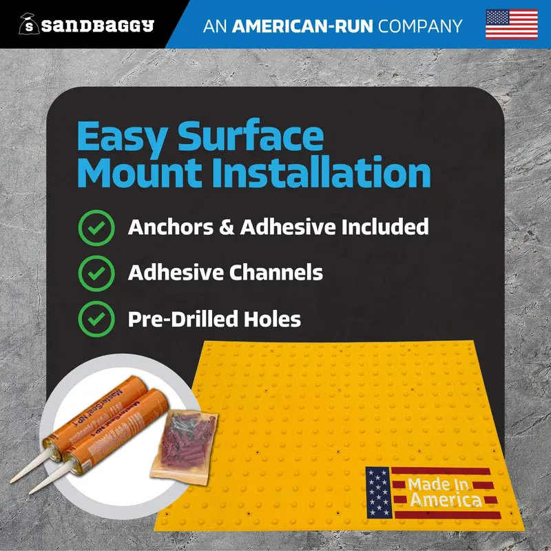 36" X 48" Ada Warning Pads - Surface Mount Truncated Dome Mats (Usa Made) | Yellow 5