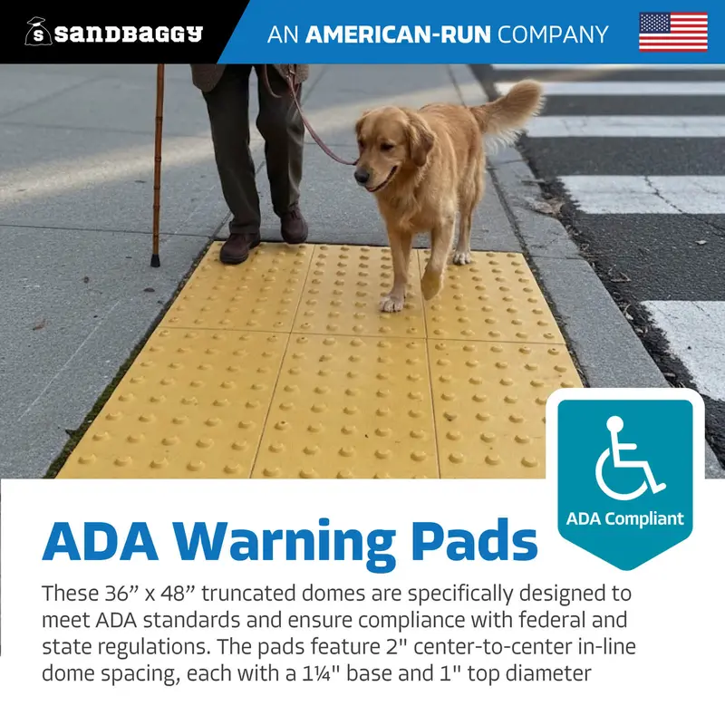 36" X 48" X Ada Warning Pad Set - Yellow Surface Mount Truncated Dome Mats 4