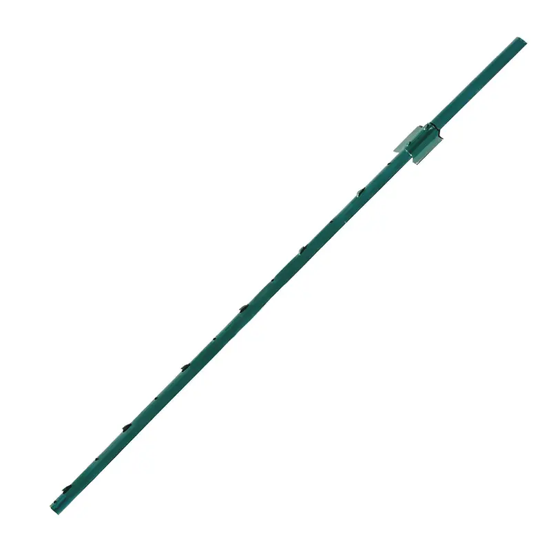 4 Ft U Channel Posts For Fences & Signs - Studded Steel, Green 1