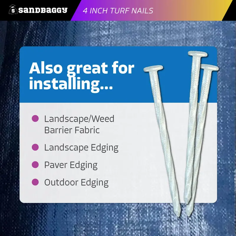 4 In. Galvanized Spiral Artificial Turf Nails - 7 Gauge Steel 6