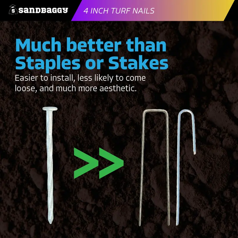 4 In. Galvanized Spiral Artificial Turf Nails - 7 Gauge Steel 7