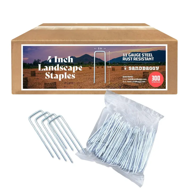 4 In. Landscape Staples - 11 Gauge Galvanized Steel 2
