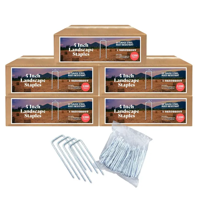 4 In. Landscape Staples - 11 Gauge Galvanized Steel 5