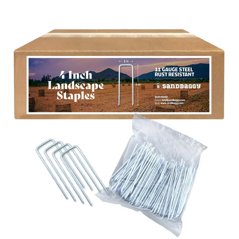 4 In. Landscape Staples - 11 Gauge Galvanized Steel 6