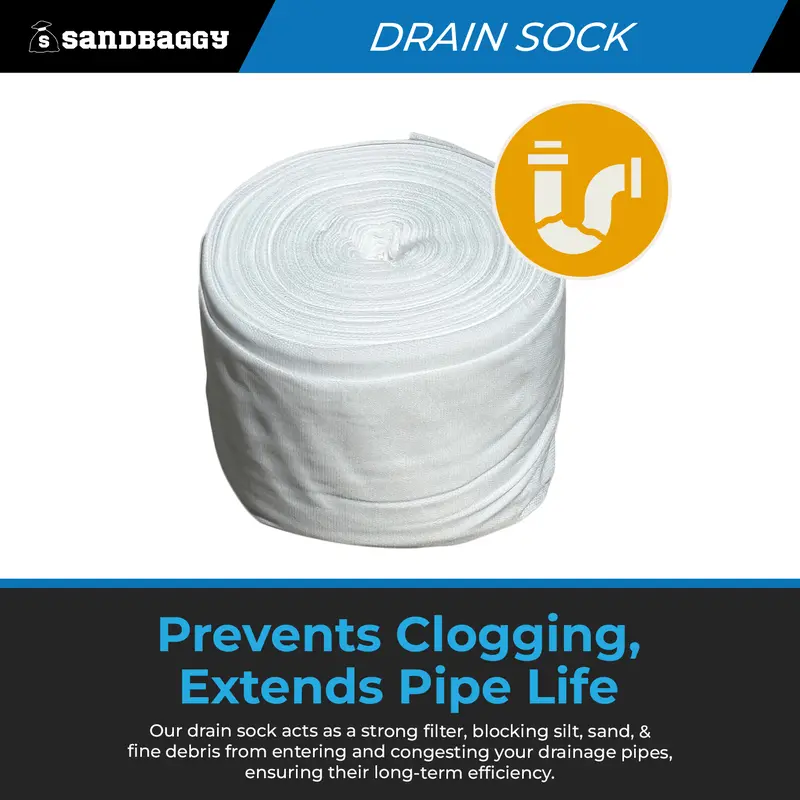 4 Inch Drain Pipe Sock - 100 Ft Filter Sleeve For Drainage 3