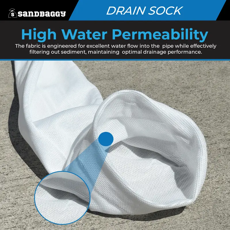 4 Inch Drain Pipe Sock - 100 Ft Filter Sleeve For Drainage 5