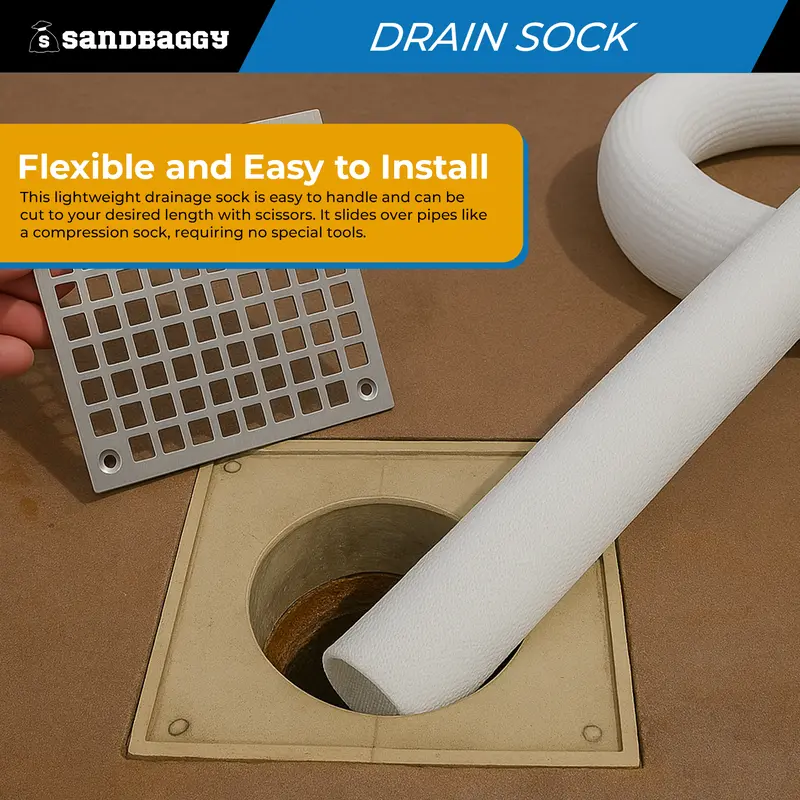 4 Inch Drain Pipe Sock - 100 Ft Filter Sleeve For Drainage 6